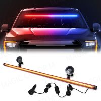 【LZ】♝✤△  LED Strobe Lamp Bar para carro 96 LED 3030 Beads pára-brisa dianteiro sinal de trânsito piscando de emergência Roof Top luz de advertência 12V-24