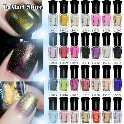 LaMart Store💅🏻 ยาทาเล็บ กากเพชร ประกายรุ้ง สีทาเล็บ ไม่ต้องอบ สีสวย รุ่นใหม่ Metallic Laser Gel Polish Glitter Nail Glue Soak Off UV Gel