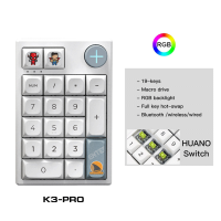 (ในสต็อก) K3-PRO Darmoshark ตัวเลขวิศวกรรมคีย์บอร์ดเกม19คีย์สลับร้อนมัทฉะ Gateron การเขียนโปรแกรมที่กำหนดเองปุ่มกด RGB สำหรับแล็ปท็อปพีซี **