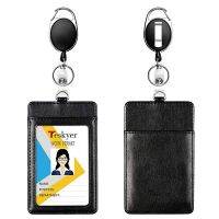 hot！【DT】๑  Men Card Wallet Retractable Chain Lanyard for Keys ID Leather Bus Pass Cover Badge Holder