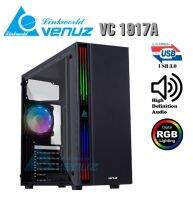 VENUZ ATX Computer Case VC1917Aไฟ RGBส่งฟรีประกัน 1ปีแถมพัดลมwith RBG LED(ด้านหลังตัวเคส 1 ตัว ด้านข้างเป็นกระจกใสอะคริค