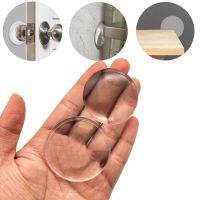 6pcs Door Handle Bumper Pad Self Adhesive Transparent Silicone Wall Protector Anti Bump Washable Reusable Round Door Stopper