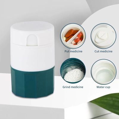 4 Layer Pill Box Cutter Tablet Medicine Splitter Box Storage Crusher Portable Pill Holder Drug Box Mini Useful Divider Medicine Medicine  First Aid St