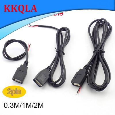 QKKQLA 0.3m/1m/2m 2 Pin Micro USB 2.0 A Female Jack 2 Wire Power Charge Cable Extension Connector DIY 5V Adapter