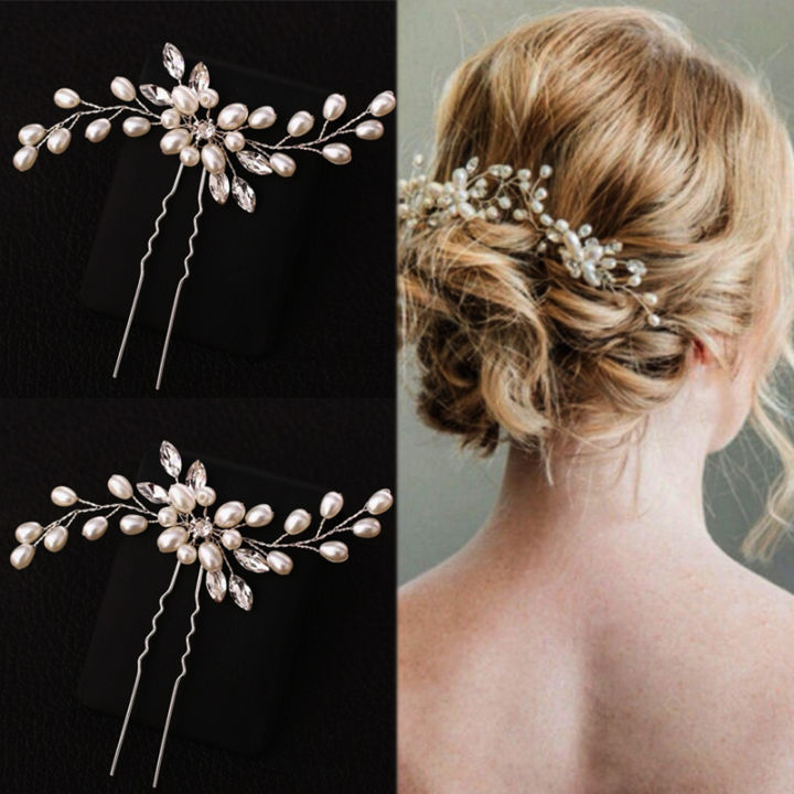 Vintage Wedding Bridal Pearl Flower Crystal Hair Pins Bridesmaid Clips  Chinese Style and Elegant Gold Silver White Pearl Hair Accessories Alloy  Jewelry Gift Girl Hairpin | Lazada