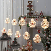 Santa Snowman Wishing Ball Christmas Day Shop Window Arrangement Dress Up Lights Home Led Curtain Lights Birthday Party Lights