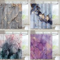 【CW】❇ஐ❦  Marble Shower Curtain Set Creativity Texture Fabric Curtains Products Polyester Hanging Hooks