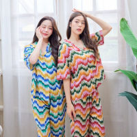 ชุดนอน Muslin pajamas  ชุดนอนผ้าเยื่อไผ่ ผ้านุ่ม ใส่สบาย (รุ่น G428,G429)