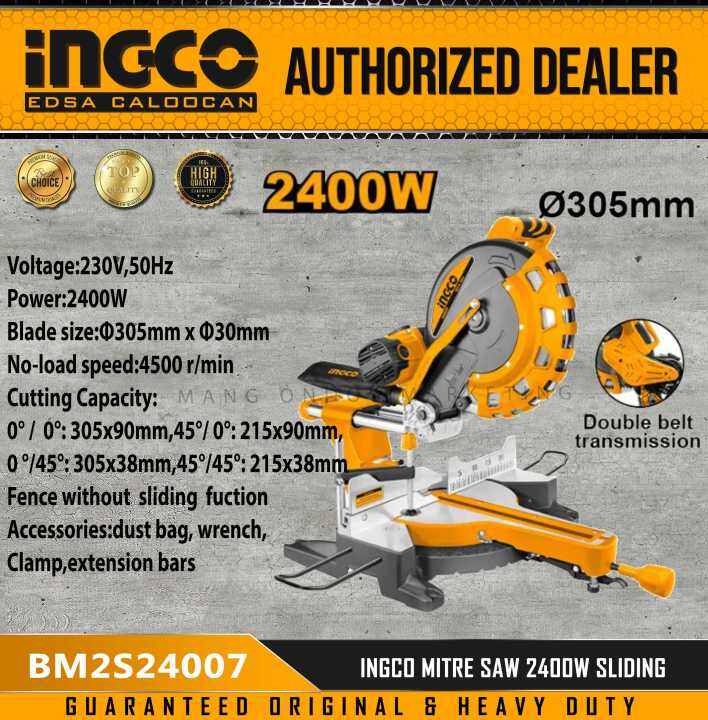 INGCO MITRE SAW 2400W sliding (BM2S24007) Lazada PH