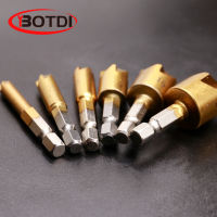 6ชิ้นไฮสปีดแชมเฟอร์ Countersink หัวเจาะสว่าน1/4 "ก้านหกเหลี่ยม90องศาเครื่องตัดไม้6มม.-19มม.