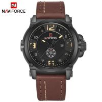 【❖New Hot❖】 qiqinqi Naviforce นาฬิกาผู้ชาย,นาฬิกาควอตซ์นาฬิกาข้อมือกันน้ำผู้ชายหนังนาฬิกาผู้ชาย