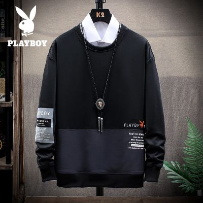 playboy เสื้อกันหนาว แขนยาว คอกลม เนื้อผ้าฝ้าย 100%