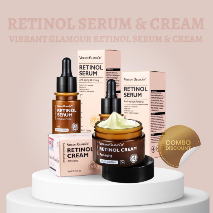 Vibrant Glamour Package Retinol Face Serum And Retinol Face Cream Anti Wrinkle Improve Fine Lines