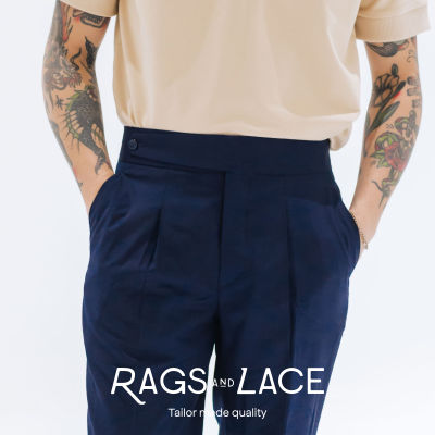 Rags and Lace กางเกง Gurkha ขายาว ผ้า cotton สี Navy
