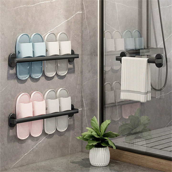 kitchen-pot-lid-storage-shelf-bathroom-towel-storage-solution-space-saving-shoe-rack-hanging-slipper-rack-bathroom-wall-shoe-holder