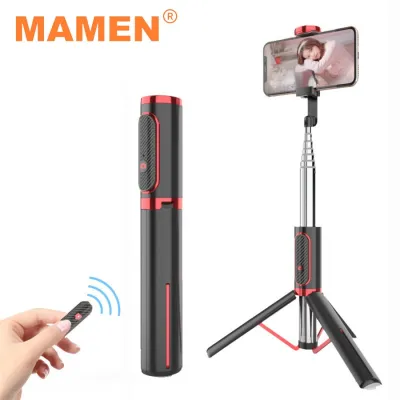 MAMEN ไม้เซลฟี่รองรับบลูทูธ,ขาตั้งกล้องโทรศัพท์แบบบูรณาการขาตั้งสำหรับ Huawei Iphone Xiaomi สมาร์ทโฟนสากล