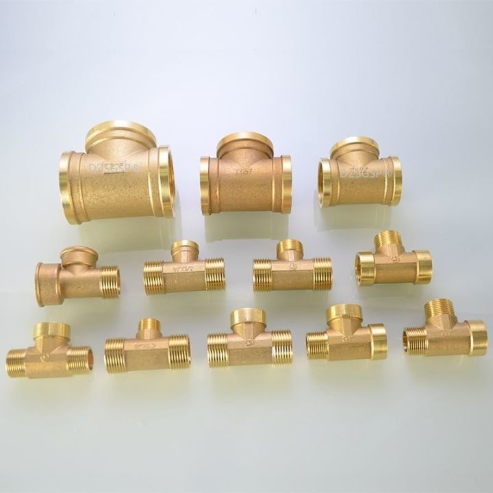 1-8-1-4-3-8-1-2-bsp-tee-type-copper-fittings-water-oil-gas-adapter-pneumatic-plumbing-brass-pipe-fitting-male-female-thread