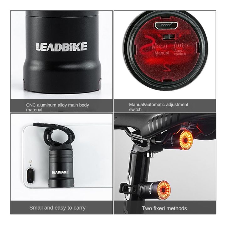leadbike-smart-bike-tail-light-brake-sensing-bicycle-light-cycling-light-usb-rechargeable-led-tail-light-bike-accessories