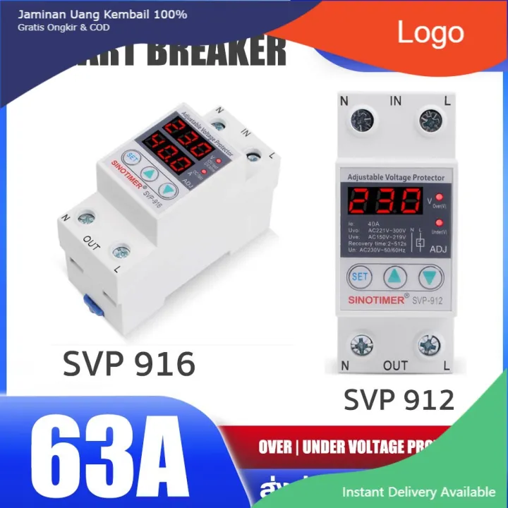 Breaker [ส่งในไทย] Sinotimer svp 916 912 230v 63a อุปกรณ์ป้องกันแรงดัน ...