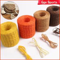 GGE SPORTS เส้นด้ายริบบิ้น เส้นด้ายฟางใยปาล์มธรรมชาติ 150เมตรค่ะ ริบบิ้น Raffia สำหรับห่อของขวัญ เชือกเข็มขัดบรรจุภัณฑ์ ของใหม่ โครเชต์แบบถัก ริบบิ้น Raffia ผ้าทอทอ