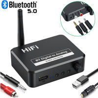 Digital to og Audio DAC Converter Adapter Digital SPDIF Optical Toslink to 3.5mm 3.5 AUX Jack RCA LR Bluetooth 5.0 Receiver