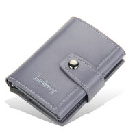 RFID Blocking Protection Men ID Credit Card Holder Wallet Leather Metal Aluminum Business Bank Card Case CreditCard Cardholder