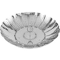 Premium Vegetable Steamer Basket Folding Expandable Steamers Basket Stainless Steel (1 Pcs,Silvery)