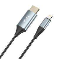 HOCO สายเคเบิลแปลงสัญญาณ Lightning เป็น HDMI,โปรเจกเตอร์เอชดีทีวีหัวแปลงอัจฉริยะดิจิตัล1080P สายสำหรับ iPhone AppleTV สำหรับ Macbook