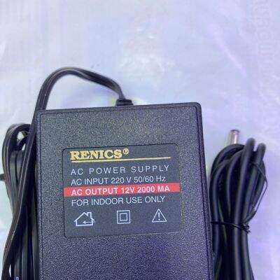 อะแดปเตอร์ RENICS AC INPUT 220V. AC OUTPUT 12V. 2000MA แจ๊คขอบ5.5x2.1x2.5