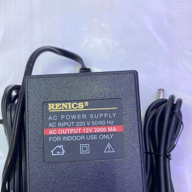 อะแดปเตอร์-renics-ac-input-220v-ac-output-12v-2000ma-แจ๊คขอบ5-5x2-1x2-5