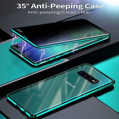 「Enjoy electronic」 Privacy Anti Peeping Metal Magnetic Double Sided Glass Case For Samsung S20 S21 S10 S9 S8 Note 20 10 9 8 Plus Ultra A71 A51 A70