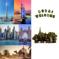 Dubai (No.3) สถานที่ท่องเที่ยว แลนด์มาร์คที่สำคัญ แม่เหล็กแผ่นโลหะ ของที่ระลึก ของฝากสำหรับนักเดินทาง ของขวัญแทนความทรงจำที่ดี