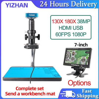 YIZHAN ใหม่ล่าสุด2K 38MP HDMI USB อิเล็กทรอนิกส์อุตสาหกรรมกล้องจุลทรรศน์วิดีโอดิจิตอลกล้อง180X ปรับเลนส์ซูมสำหรับซ่อมโทรศัพท์