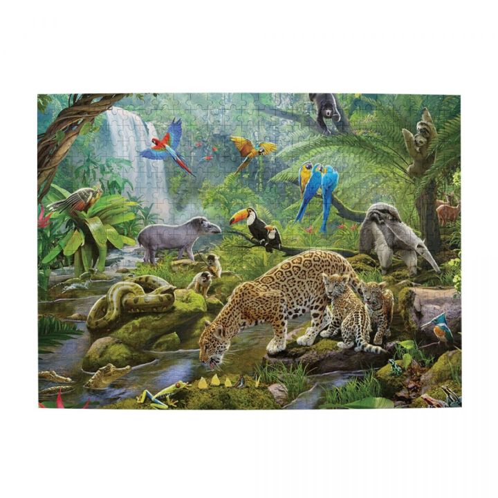 rainforest-animals-wooden-jigsaw-puzzle-500-pieces-educational-toy-painting-art-decor-decompression-toys-500pcs