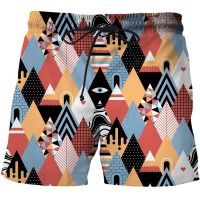 2023 New 3D Abstract Geometry print Shorts for Men eye Summer Fast-drying Beach Trousers Casual Sports Short Pants Clothing