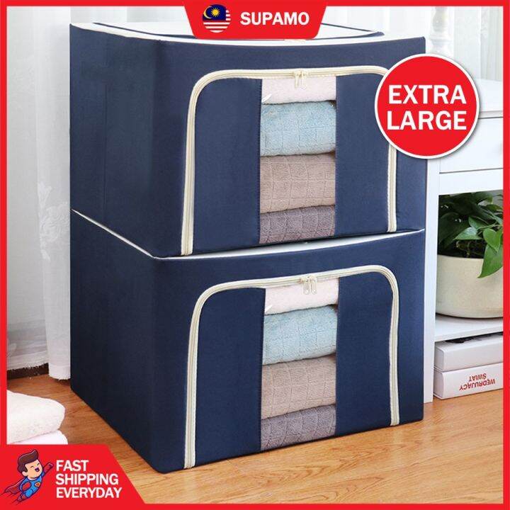 SUPAMO 72L 100L Oxford Storage Box Foldable Extra Large Detachable