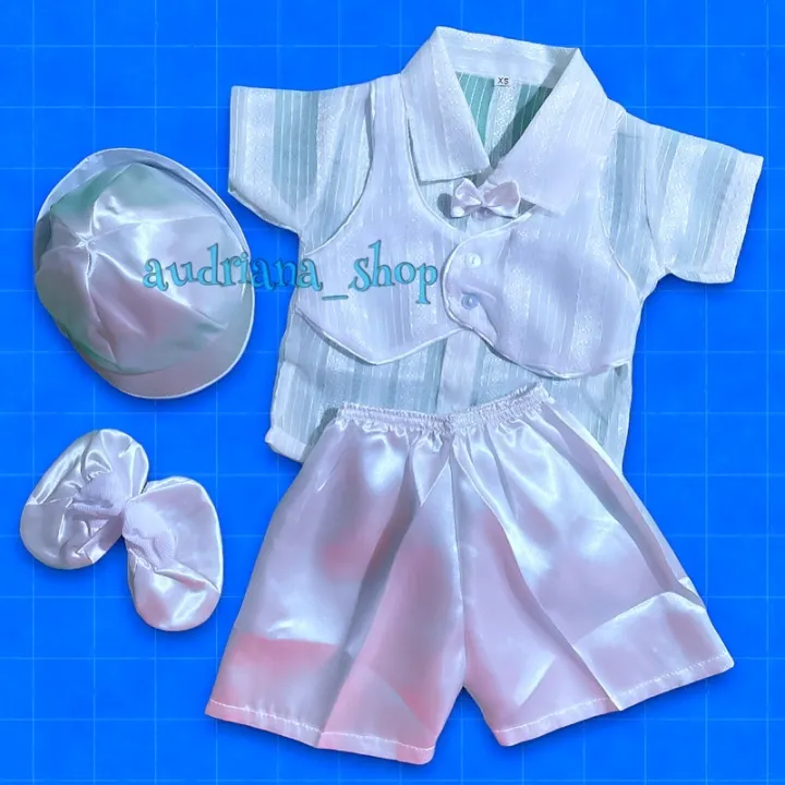 Mainit na benta 012months Baptismal Barong Set Newborn Baptismal