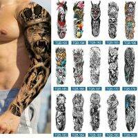 Full Arm Temporary Tattoos Sleeve For Men Women Realistic Fake Tatoos Warrior Lion Tiger Flower Tatoo Sticker Black Totem YZL9