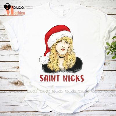 Stevie Nicks Wearing Santa Hat Christmas Vintage T-Shirt Gypsy Shirt O Neck Tshirt Men Xs-5Xl Christmas Gift Printed Tee