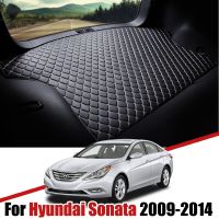 Alas Bagasi Mobil หนังสำหรับ Hyundai Sonata I45 2009 2010 2011 2012 2013 2014ถาดไลเนอร์กระบะอุปกรณ์ตกแต่งรถยนต์รองผ้าคลุมรองเท้าบู๊ท