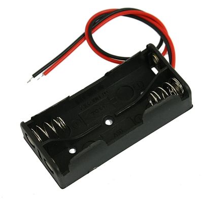 Black Plastic Battery Case Holder Wire 2 x 1.5V AAA