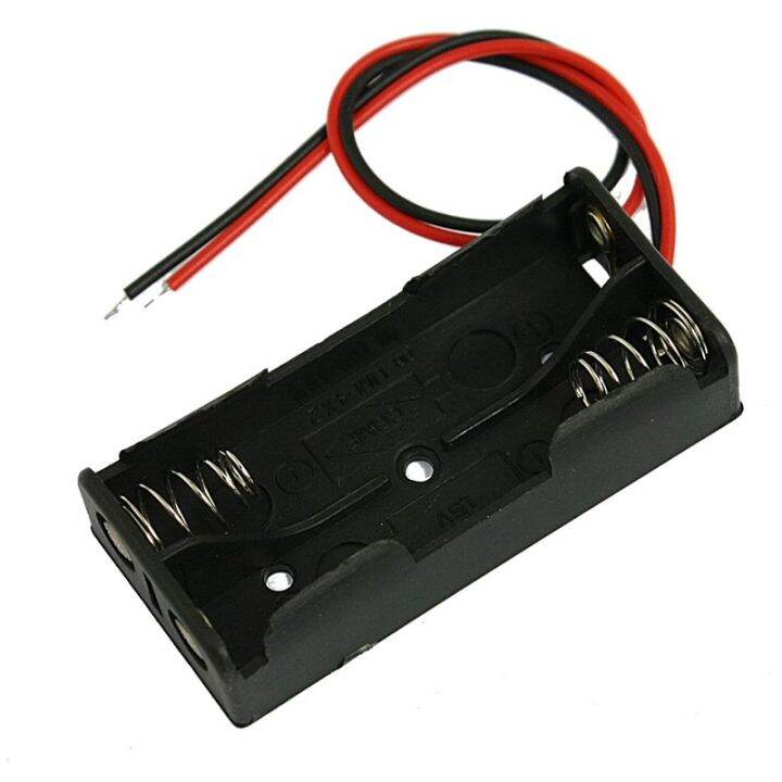 black-plastic-battery-case-holder-wire-2-x-1-5v-aaa