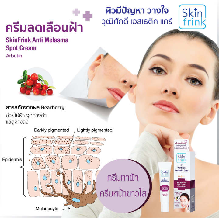 skin-frink-ครีมลดเลือนฝ้า-ครีมทาฝ้า-ครีมหน้าขาวใส-ครีมแก้ฝ้ากระ-ลดเลือนจุดด่างดำ-สีผิวไม่สม่ำเสมอ-ครีมทาฝ้าหนาๆ-หน้าใสอย่างรวดเร็ว