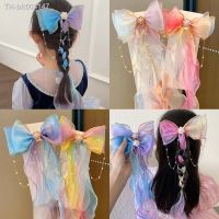 ✑℗❆ Children 39;S Hair Accessories Streamer Hairpins Pearl Tassels Bowknot Clip Ribbons Braided Girls Princess Headdress 2022 Fashion