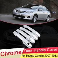 ℗♂ for Toyota Corolla E140 E150 2007 2013 Chrome Door Handle Cover Trim Catch Cap Car styling Accessories 2008 2009 2010 2011 2012