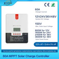 MPPT 60A Solar Charge Controller 12V24V36V48V Auto for lithium batteries solar PV regulator Charger with BT-1