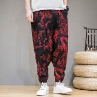 กางเกง ผู้ชาย Fashion Men Printed Harem Pants 2020 Loose Elastic Waist Pantalon Streetwear Joggers Casual Drop-crotch Trousers Men