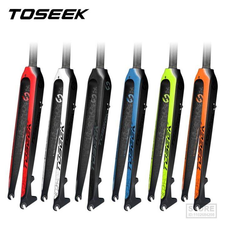 toseek-ตะเกียบคาร์บอน29ท่อตรงฟอร์กจักรยาน560กรัมขาตะเกียบจักรยานเสือภูเขาเหล็กคาร์บอนแข็ง29ตะเกียบหน้าสำหรับจักรยาน