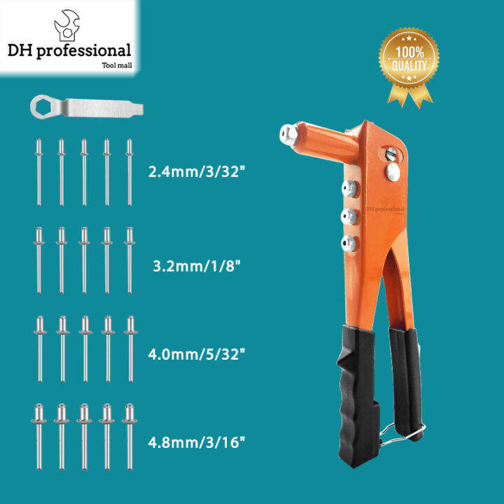 Professional Pop Rivet Gun Rivet Sizes 3/32inch, 1/8inch, 5/32inch