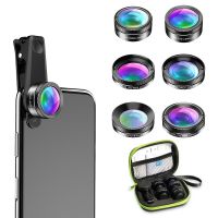 APEXEL HD Mobile Phone Camera Lens 6 in 1 CPL/Star Filter Lens Wide Angle Macro Lens for Smartphone Fish Eye Lente Para Celular